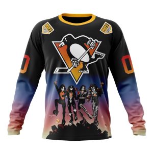 Customized NHL Pittsburgh Penguins X KISS Band Design Unisex Sweatshirt SWS1518