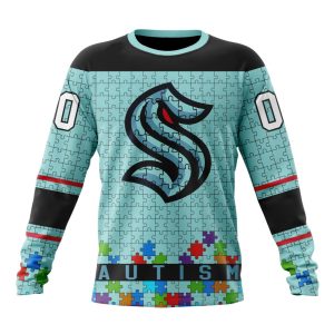 Customized NHL Seattle Kraken Hockey Fights Against Autism Unisex Sweatshirt SWS1532