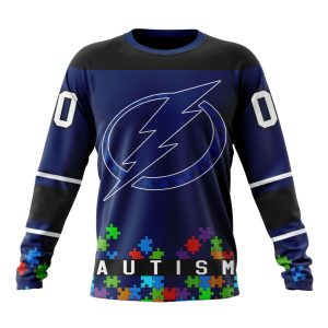 Customized NHL Tampa Bay Lightning Hockey Fights Against Autism Unisex Sweatshirt SWS1558