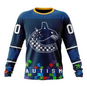 Customized NHL Vancouver Canucks Hockey Fights Against Autism Unisex Sweatshirt SWS1584