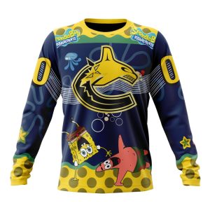 Customized NHL Vancouver Canucks Specialized Jersey With SpongeBob Unisex Sweatshirt SWS1593