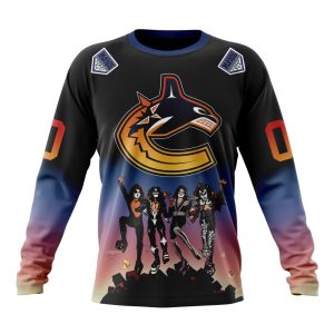 Customized NHL Vancouver Canucks X KISS Band Design Unisex Sweatshirt SWS1594