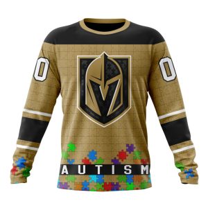 Customized NHL Vegas Golden Knights Hockey Fights Against Autism Unisex Sweatshirt SWS1596
