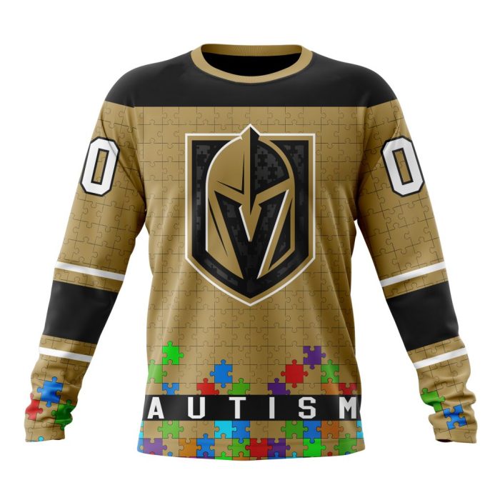 Customized NHL Vegas Golden Knights Hockey Fights Against Autism Unisex Sweatshirt SWS1596