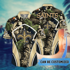 Customized New Orleans Saints NFL Flower Summer Tropical Hawaiian Shirt HWS0577