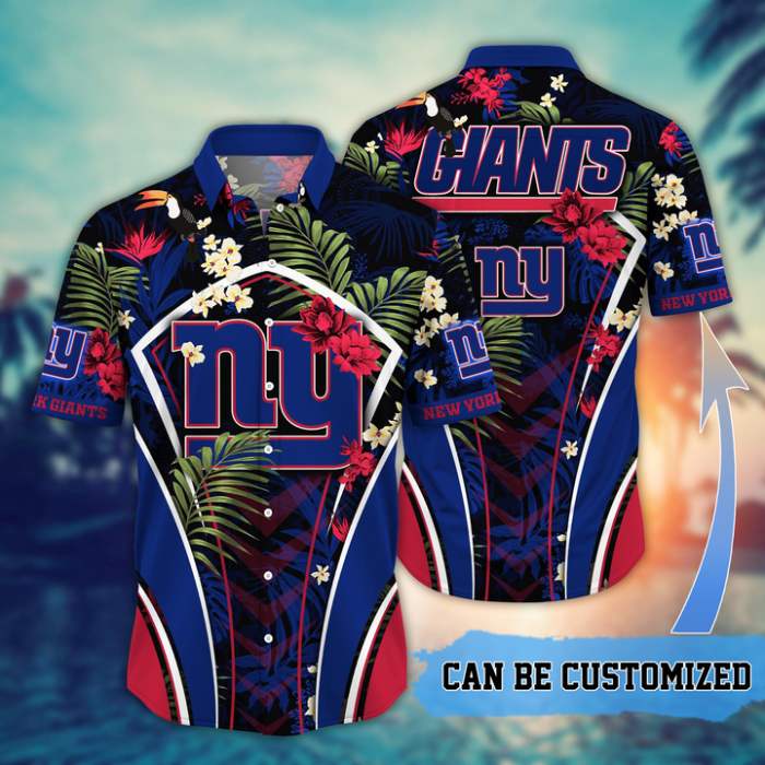 Customized New York Giants NFL Flower Summer Tropical Hawaiian Shirt HWS0578