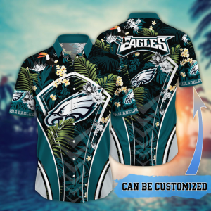 Customized Philadelphia Eagles NFL Flower Summer Tropical Hawaiian Shirt HWS0614