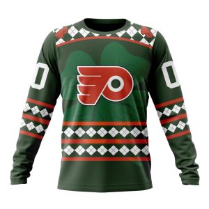 Customized Philadelphia Flyers Green Shamrock Celebrate St Patrick's Day Unisex Sweatshirt SWS1634