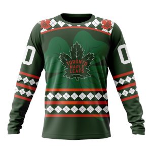 Customized Toronto Maple Leafs Green Shamrock Celebrate St Patrick's Day Unisex Sweatshirt SWS1640