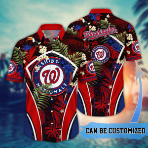 Customized Washington Nationals MLB Flower Summer Tropical Hawaiian Shirt HWS0630