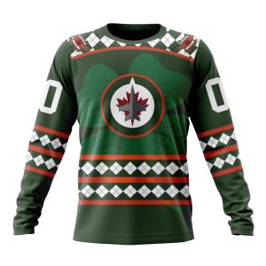 Customized Winnipeg Jets Green Shamrock Celebrate St Patrick's Day Unisex Sweatshirt SWS1644