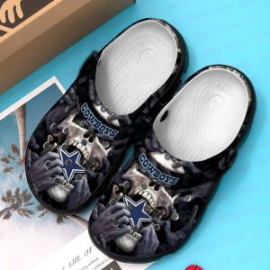 Dallas Cowboys Horror Skull Crocs Crocband Clog Comfortable Water Shoes BCL1616