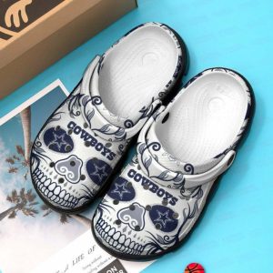 Dallas Cowboys Skull Crocs Crocband Clog Comfortable Water Shoes BCL1810