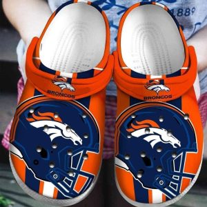 Denver Broncos Crocs Crocband Clog Comfortable Water Shoes BCL0168