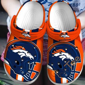 Denver Broncos Football Helmet Crocs Crocband Clog Comfortable Water Shoes BCL1492