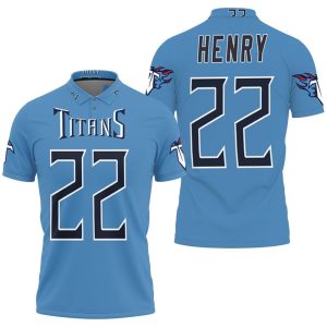Derrick Henry Tennessee Titans Game Light Blue Jersey Inspired Style Polo Shirt PLS3035