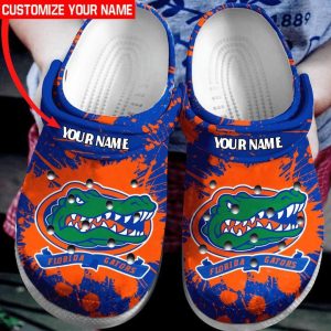 Florida Gators Orange Blue Custom Name Crocs Crocband Clog Comfortable Water Shoes BCL0895