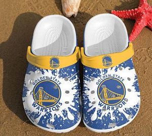 Golden State Warriors Crocs Crocband Clog Comfortable Water Shoes BCL0438