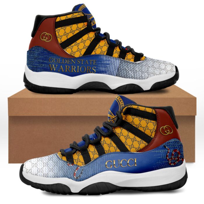 Golden State Warriors x Gucci Jordan Retro 11 Sneakers Shoes BJD110488