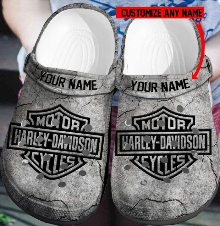 Harley Davidson Personalized Custom Name Crocs Crocband Clog Comfortable Water Shoes BCL0081