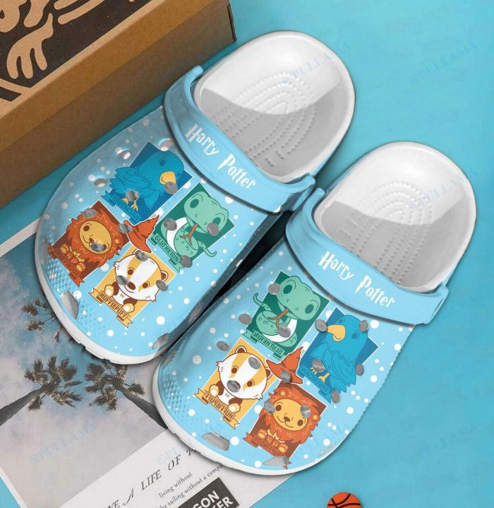 Harry Potter Hogwarts 4 Houses Chibi Crocs Crocband Clog Comfortable Water Shoes BCL1770