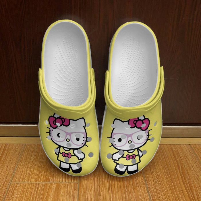 Hello Kitty x Pink Glasses So Cute Crocs Crocband Clog Comfortable Water Shoes BCL1702