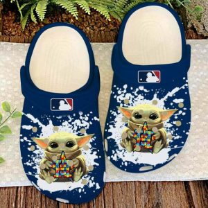Houston Astros Baby Yoda Autisms Crocs Crocband Clog Comfortable Water Shoes BCL1727