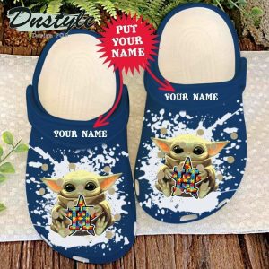 Houston Astros Custom Name Yoda Pattern Crocs Classic Clogs Shoes In Blue & White BCL1525