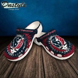 Houston Texans Skull Pattern Crocs Classic Clogs Shoes In Blue & Red BCL1364