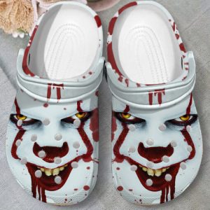 IT Halloween White Theme Crocs Crocband Clog Comfortable Water Shoes BCL0209