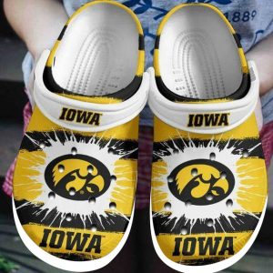 Iowa Hawkeyes Custom Name Crocs Crocband Clog Comfortable Water Shoes BCL0539