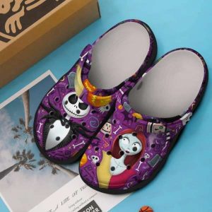 Jack Skellington And Sally Crocs Crocband Clog Comfortable Water Shoes BCL1764