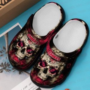 Kansas City Chiefs Skull Horror Teams Crocs Crocband Clog Comfortable Water Shoes BCL1394