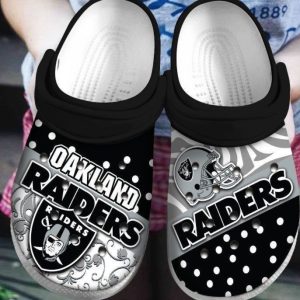 Las Vegas Raiders Big Logo Crocs Crocband Clog Comfortable Water Shoes In Black BCL1633