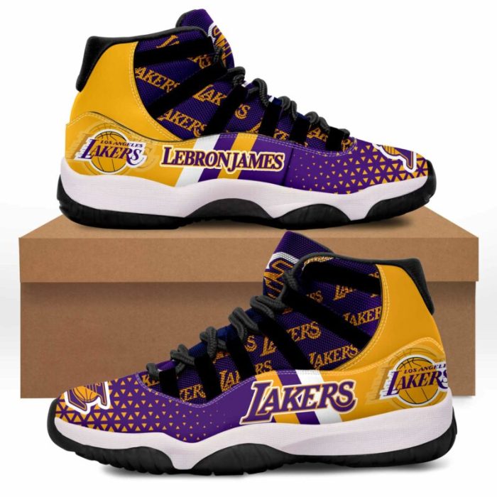 LeBron James Los Angeles Lakers Jordan Retro 11 Sneakers Shoes BJD110519