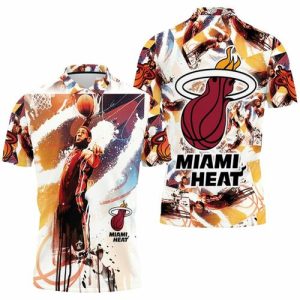 Lebron James 6 Miami Heat Legend Slam Dunk Watercolor For Fan Polo Shirt PLS2857