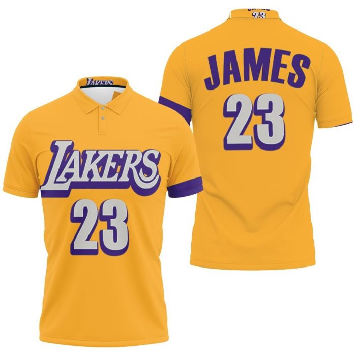 Lebron James Los Angeles Lakers Finished Swingman Yellow City Edition Jersey Polo Shirt PLS2855