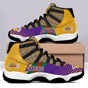 Los Angeles Lakers x Gucci Jordan Retro 11 Sneakers Shoes BJD110523