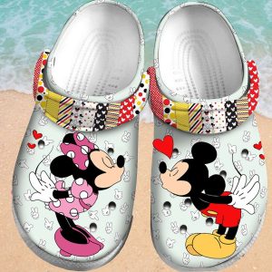Love Mickey Rubber Artwork Design Crocs Crocband Clog Comfortable Water Shoes BCL0414