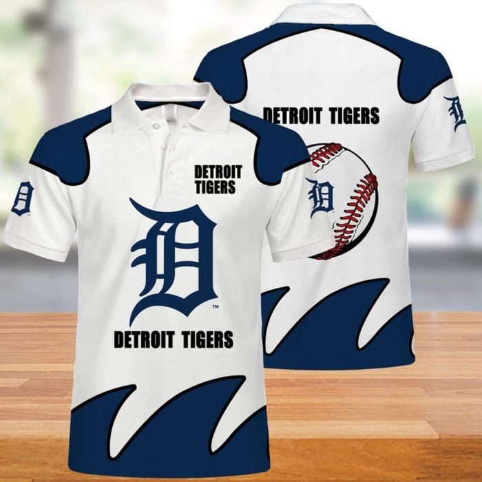 MLB Detroit Tigers Print Casual Summer Eachstep Polo Shirt PLS2882