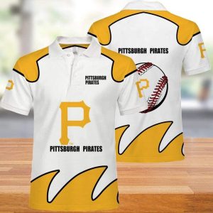 MLB Pittsburgh Pirates Print Casual Summer 3D Polo Shirt PLS2878