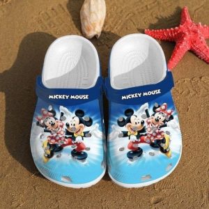 Mickey Mouse Cute Crocs Crocband Clog Comfortable Water Shoes In Blue BCL1627