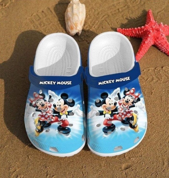 Mickey Mouse Cute Crocs Crocband Clog Comfortable Water Shoes In Blue BCL1627