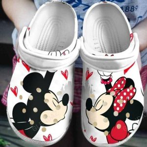 Mickey Mouse Kissing Crocs Crocband Clog Comfortable Water Shoes BCL1681