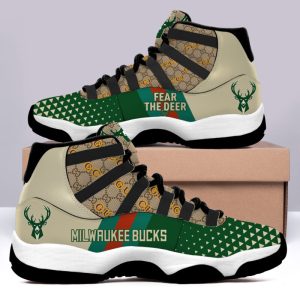 Milwaukee Bucks x Gucci Jordan Retro 11 Sneakers Shoes BJD110525