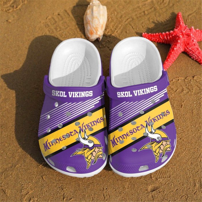 Minnesota Vikings Crocs Crocband Clog Comfortable Water Shoes Gift For Fans BCL1654