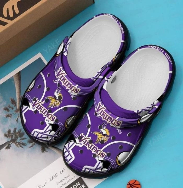 Minnesota Vikings Crocs Crocband Clog Comfortable Water Shoes In Purple BCL0688