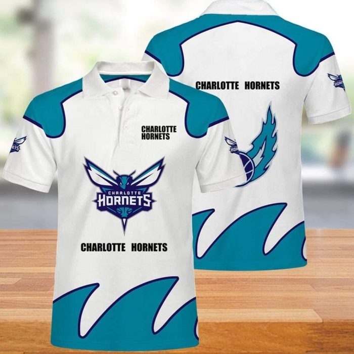 NBA Charlotte Hornets Print Casual Summer 3D Polo Shirt PLS2849