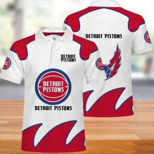 NBA Detroit Pistons Print Casual Summer 3D Polo Shirt PLS2844