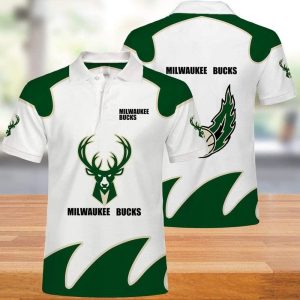 NBA Milwaukee Bucks Print Casual Summer 3D Polo Shirt PLS2840